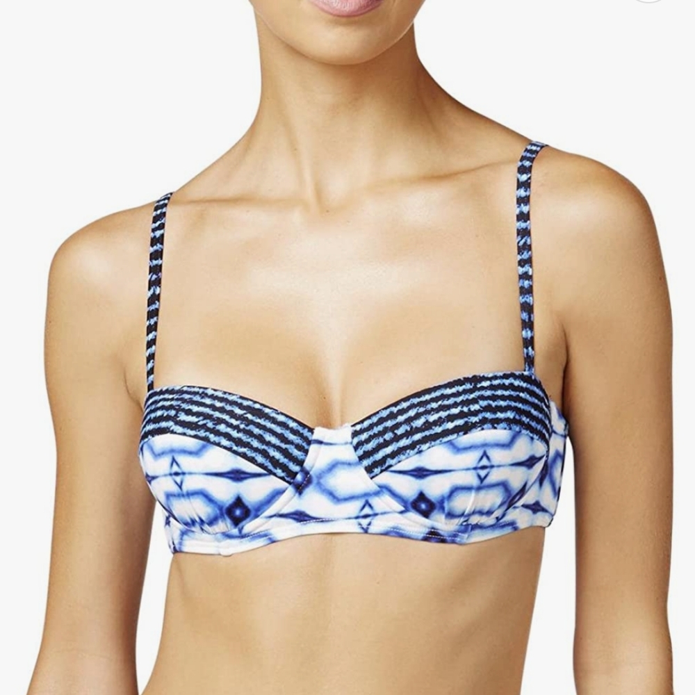 Michael Kors Women's Summer Breeze Tile-Print Underwire Bikini Top Size S